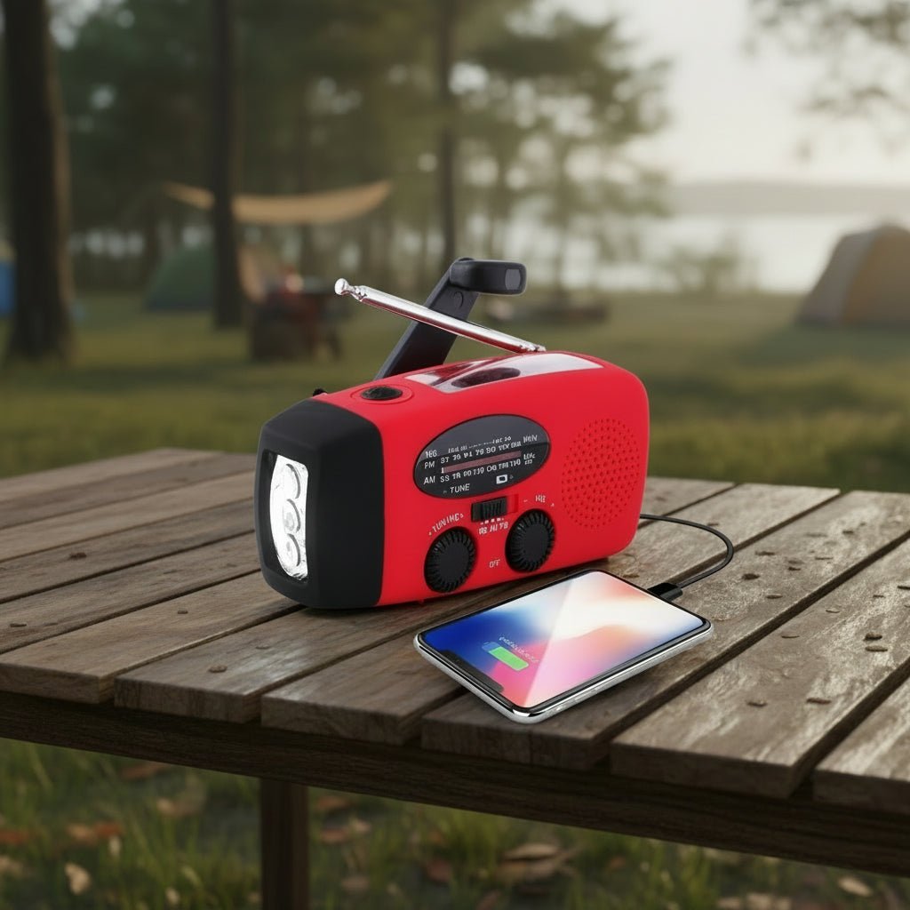 Multifunctional Emergency Radio with LED Light, Hand Crank Power, and Weather Alerts