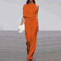 Women's Casual One-Shoulder Jumpsuit | With Wide Leg