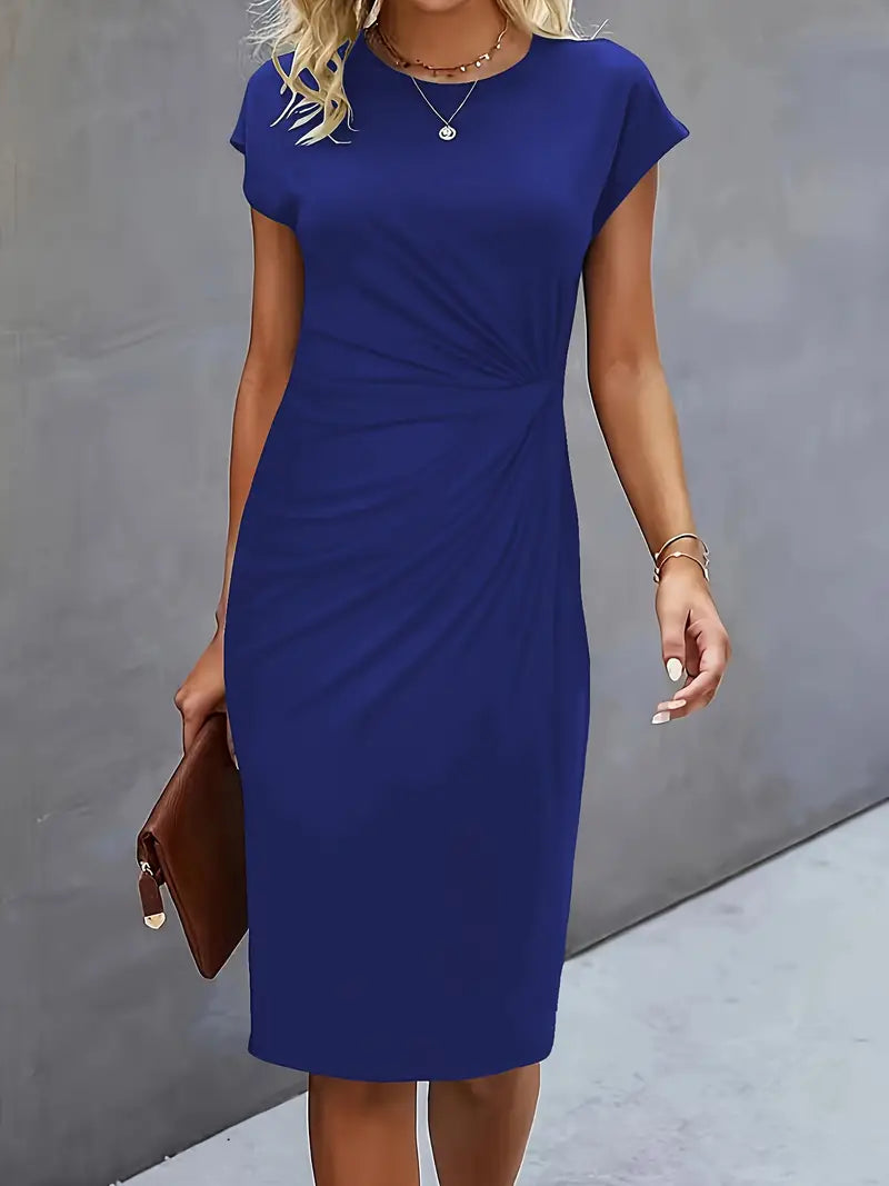Women's Round Neck Cocktail Dress | Midi