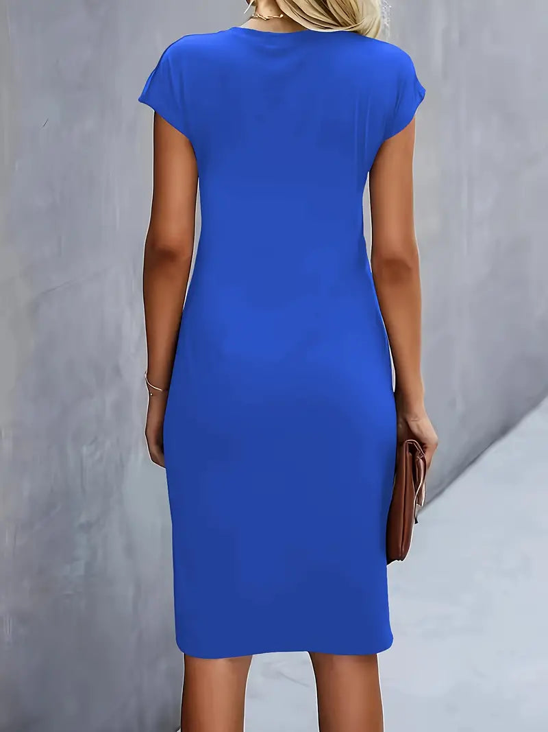 Women's Round Neck Cocktail Dress | Midi