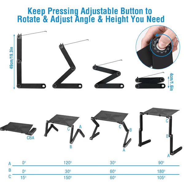 Adjustable 360-Degree Ergonomic Laptop Stand for Comfortable and Flexible Work