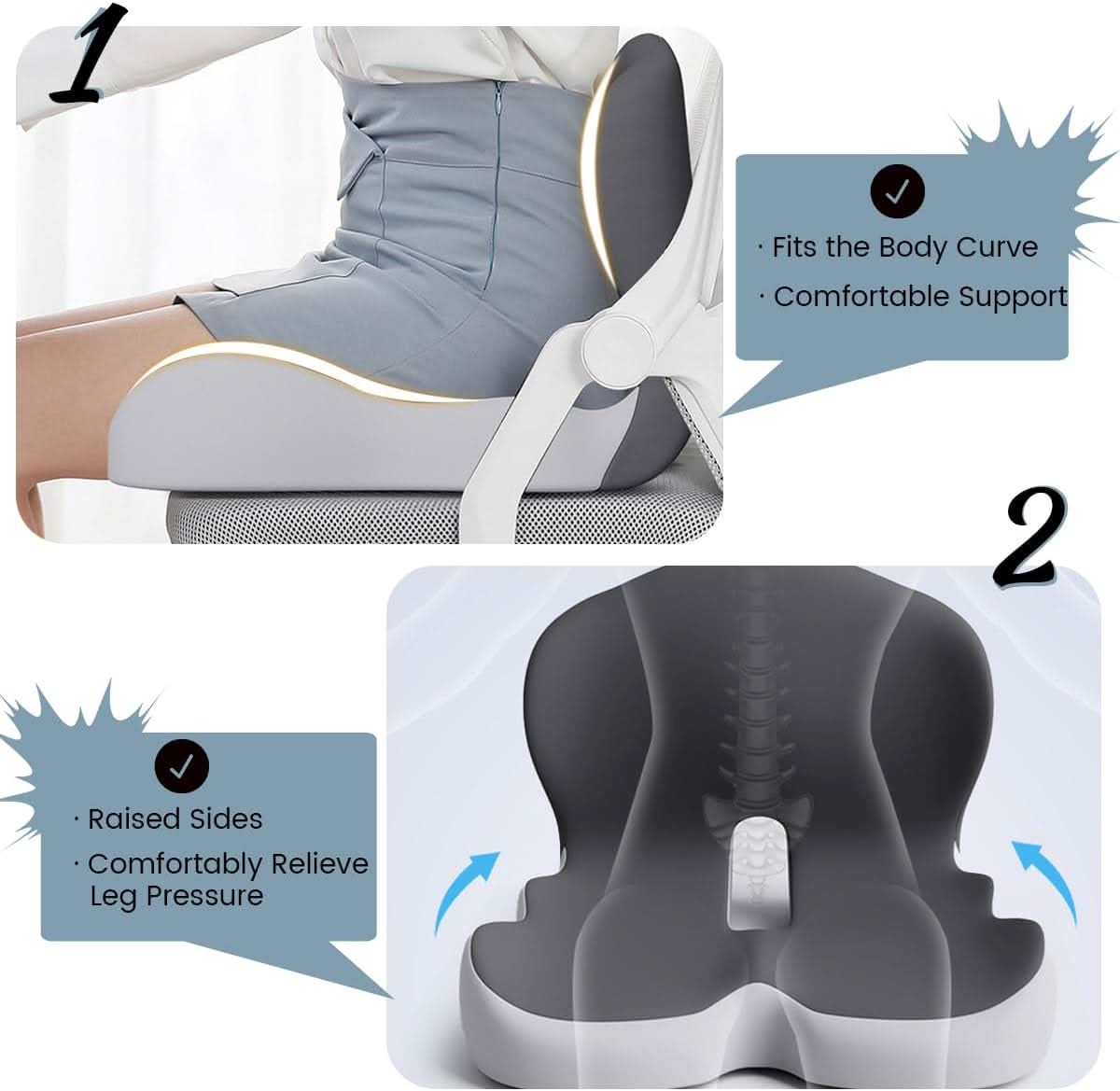 Ergonomic Lumbar Support Cushion for Office and Car Seating