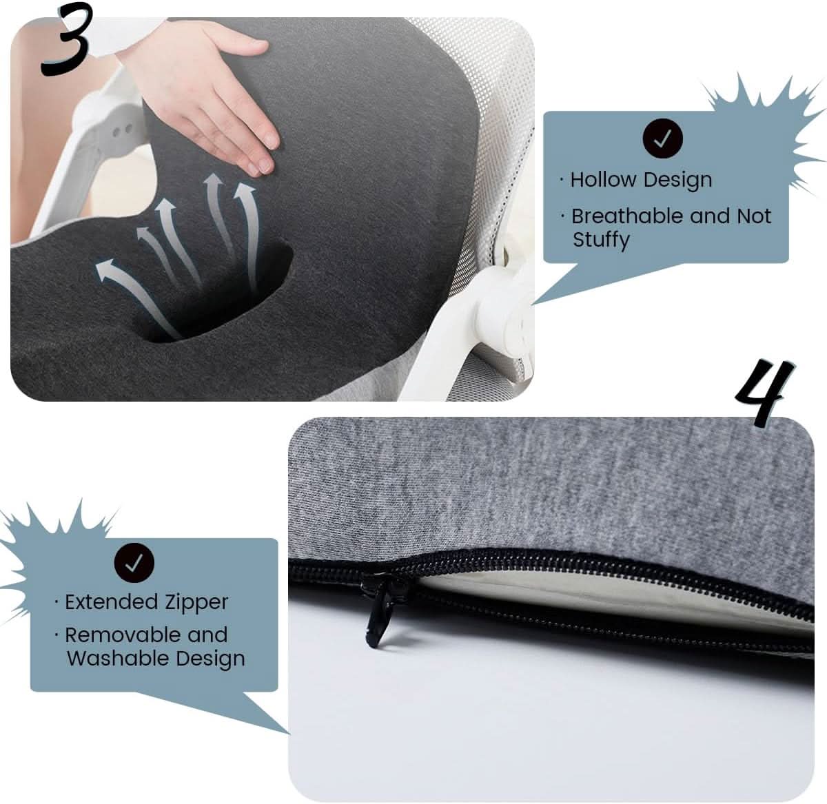 Ergonomic Lumbar Support Cushion for Office and Car Seating