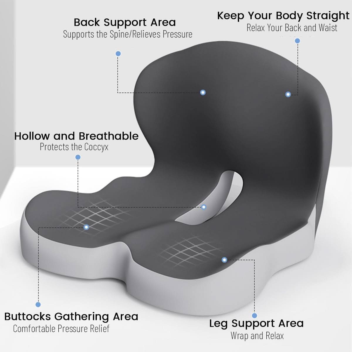 High-Quality Memory Foam Cushion for Improved Posture and Comfort