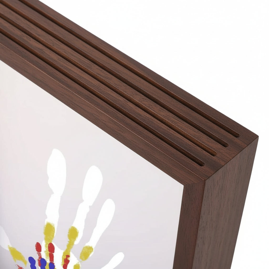 Wooden Baby Memory Frame with Clay for Handprint and Footprint Impressions
