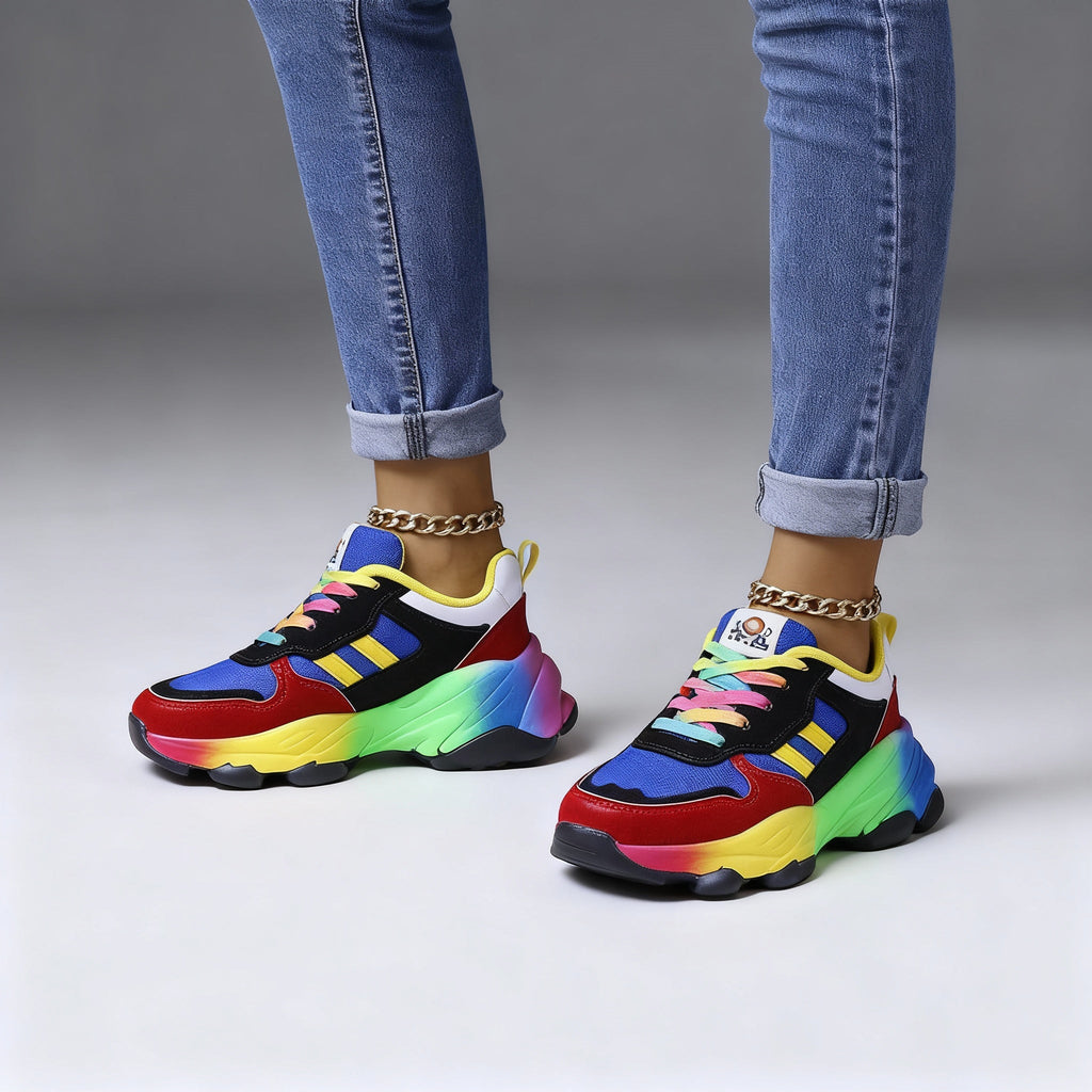 Ladies Sporty Colorful Sneakers | Platform
