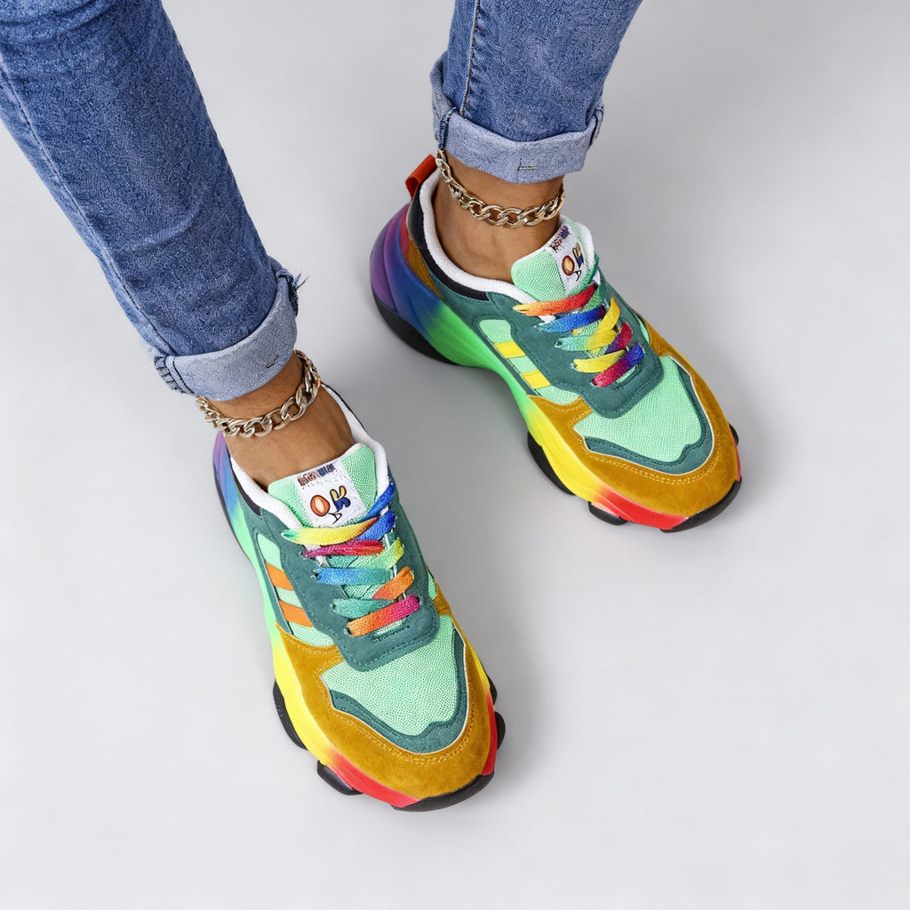 Ladies Sporty Colorful Sneakers | Platform