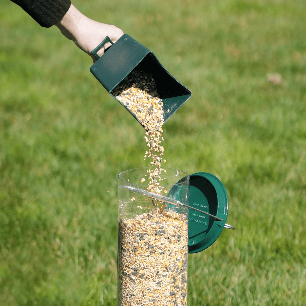 Squirrel-Resistant Birdhouse with Rotating Perch and Four Feeding Openings