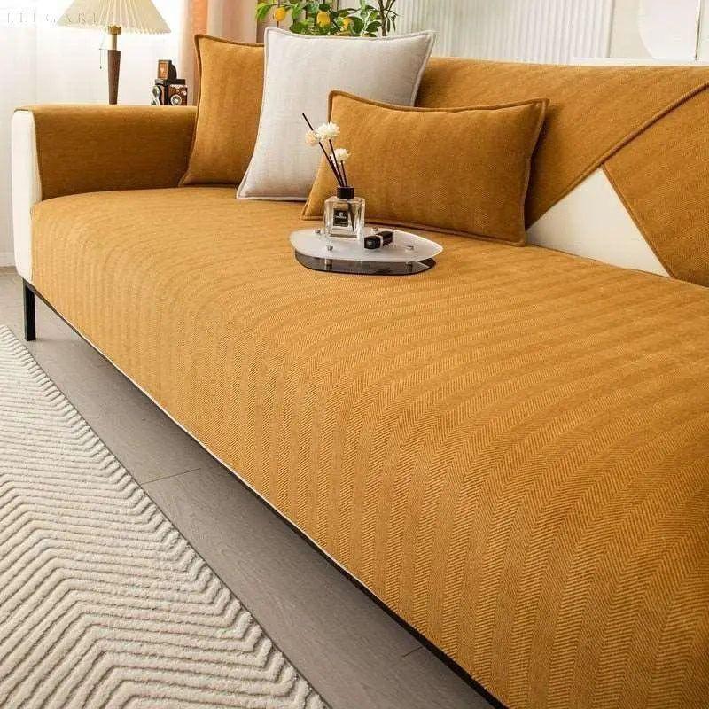 Non-Slip L-Shape Sofa Cover – Soft Couch Protector for Comfort and Style