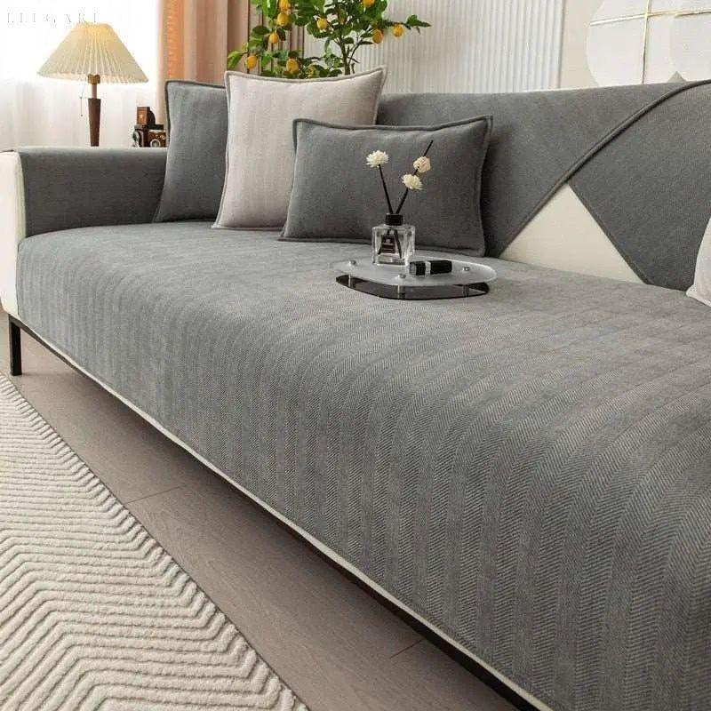 Non-Slip L-Shape Sofa Cover – Soft Couch Protector for Comfort and Style