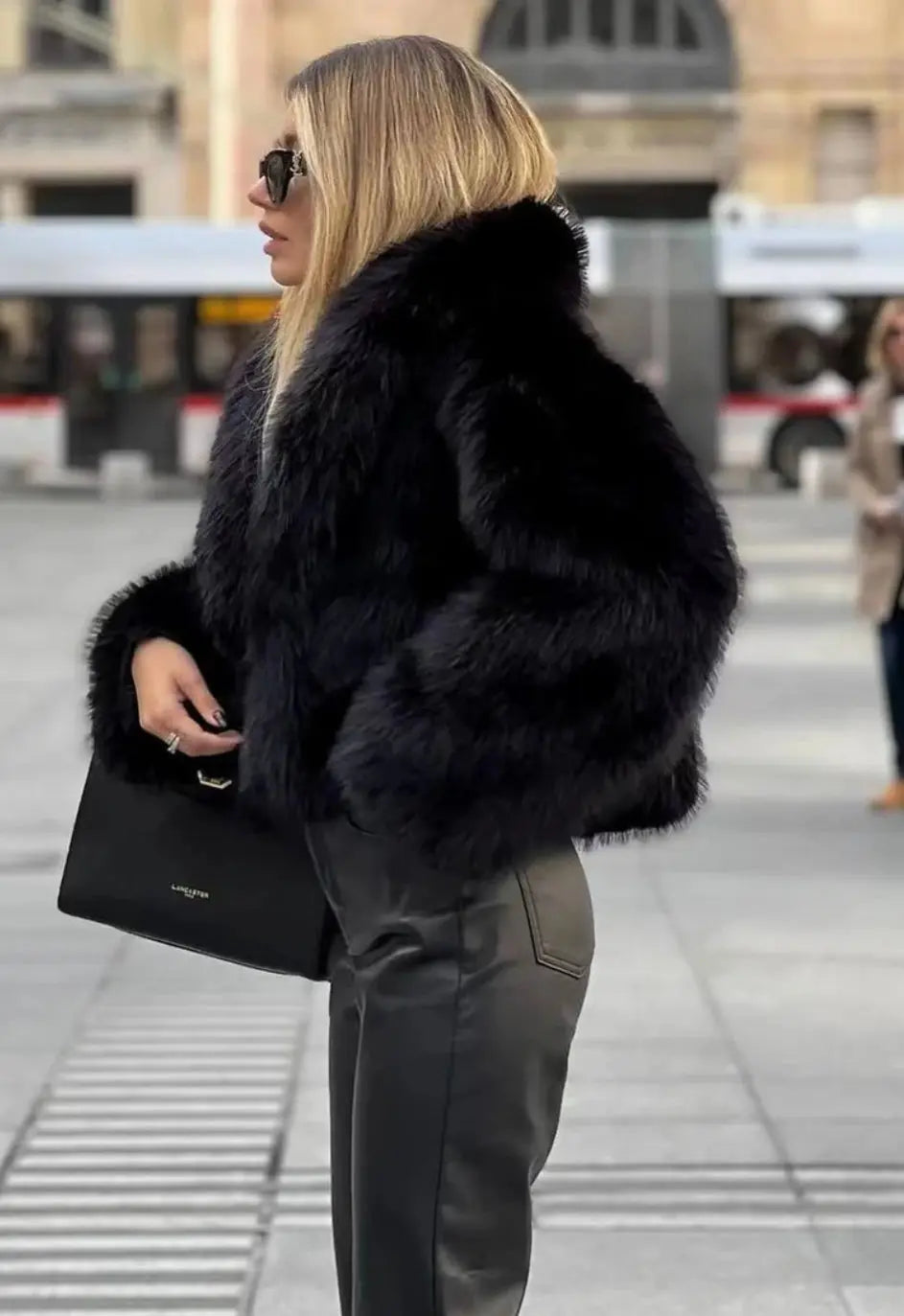 Women's Short Winter Jacket | Faux Fur