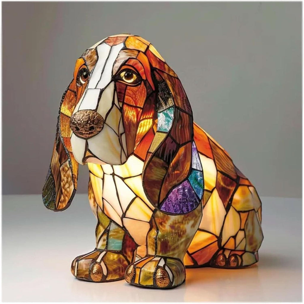 Artistic LED Night Light – Glimmering Dog Breed Figurine