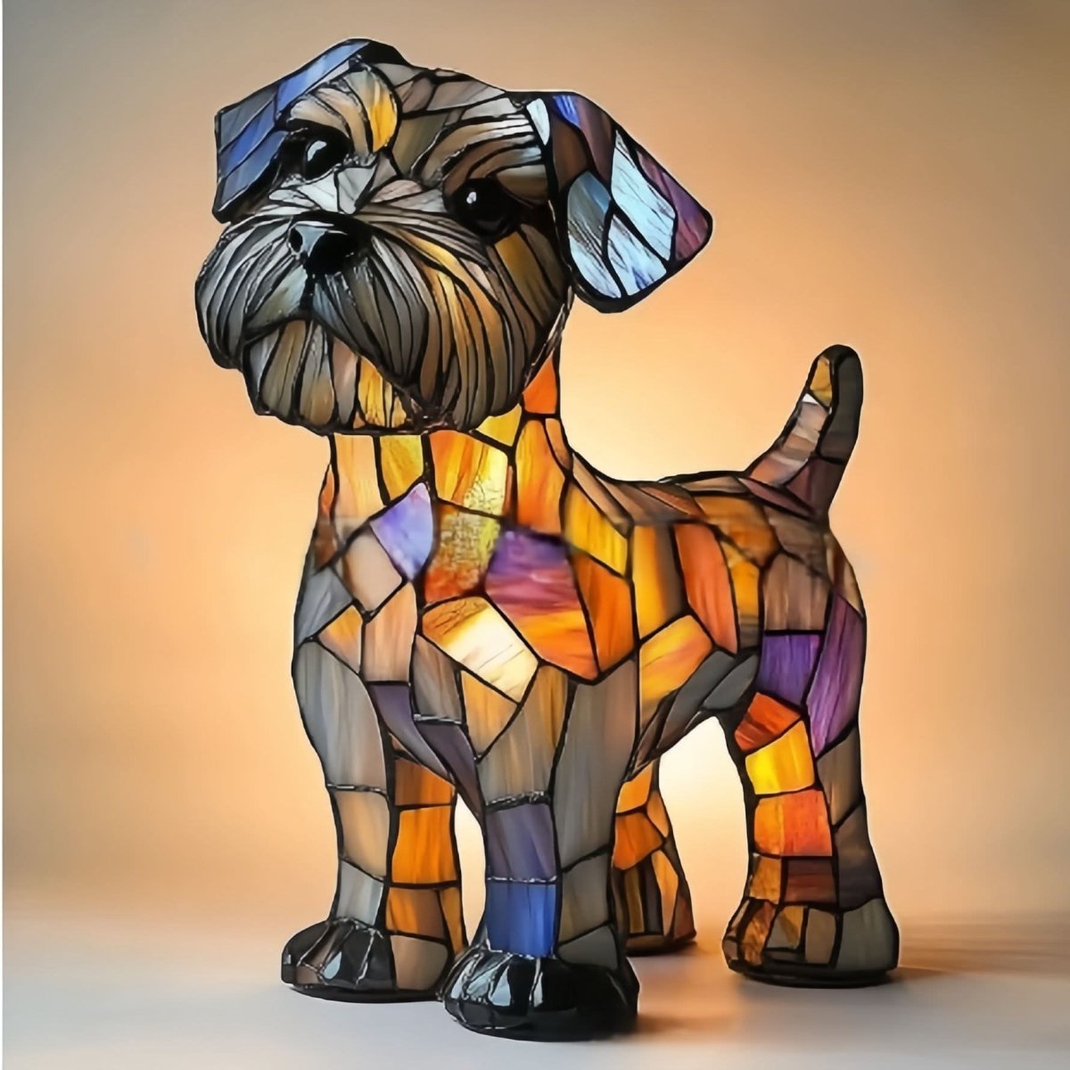 Artistic LED Night Light – Glimmering Dog Breed Figurine
