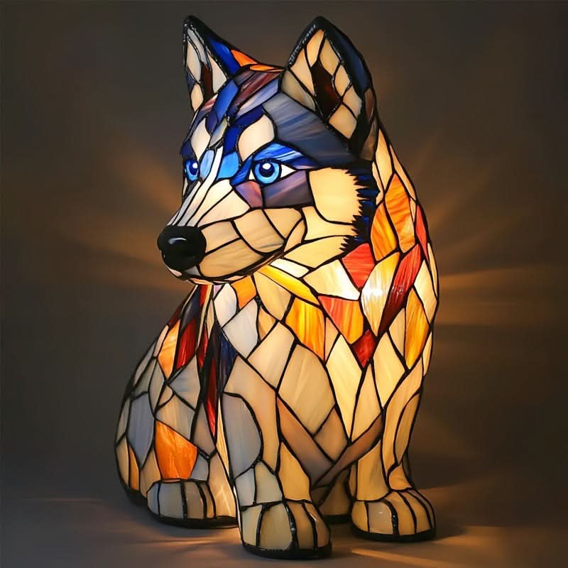 Artistic LED Night Light – Glimmering Dog Breed Figurine