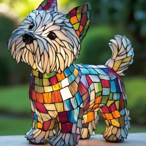 Artistic LED Night Light – Glimmering Dog Breed Figurine