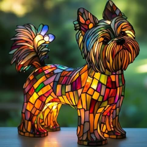 Artistic LED Night Light – Glimmering Dog Breed Figurine