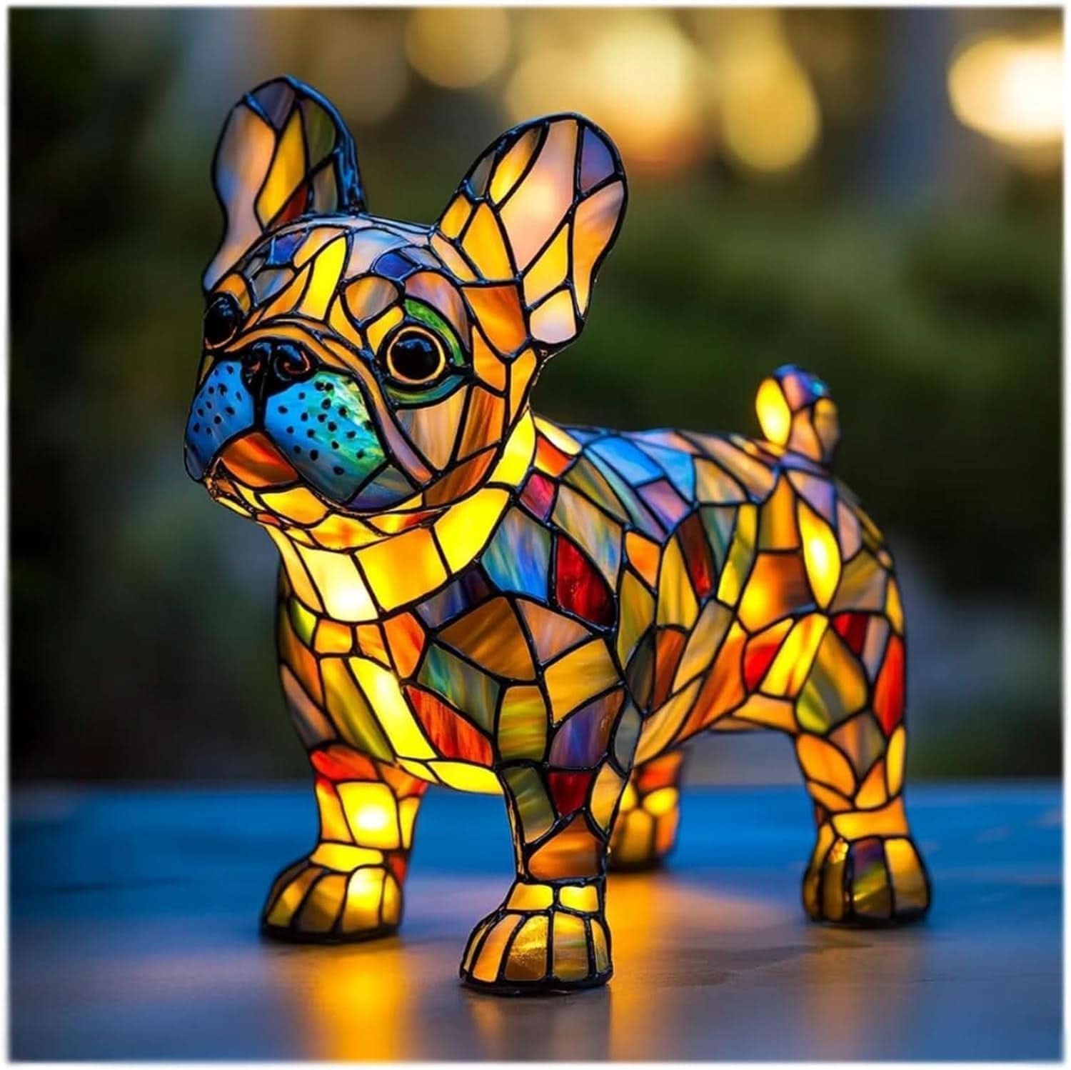 Artistic LED Night Light – Glimmering Dog Breed Figurine