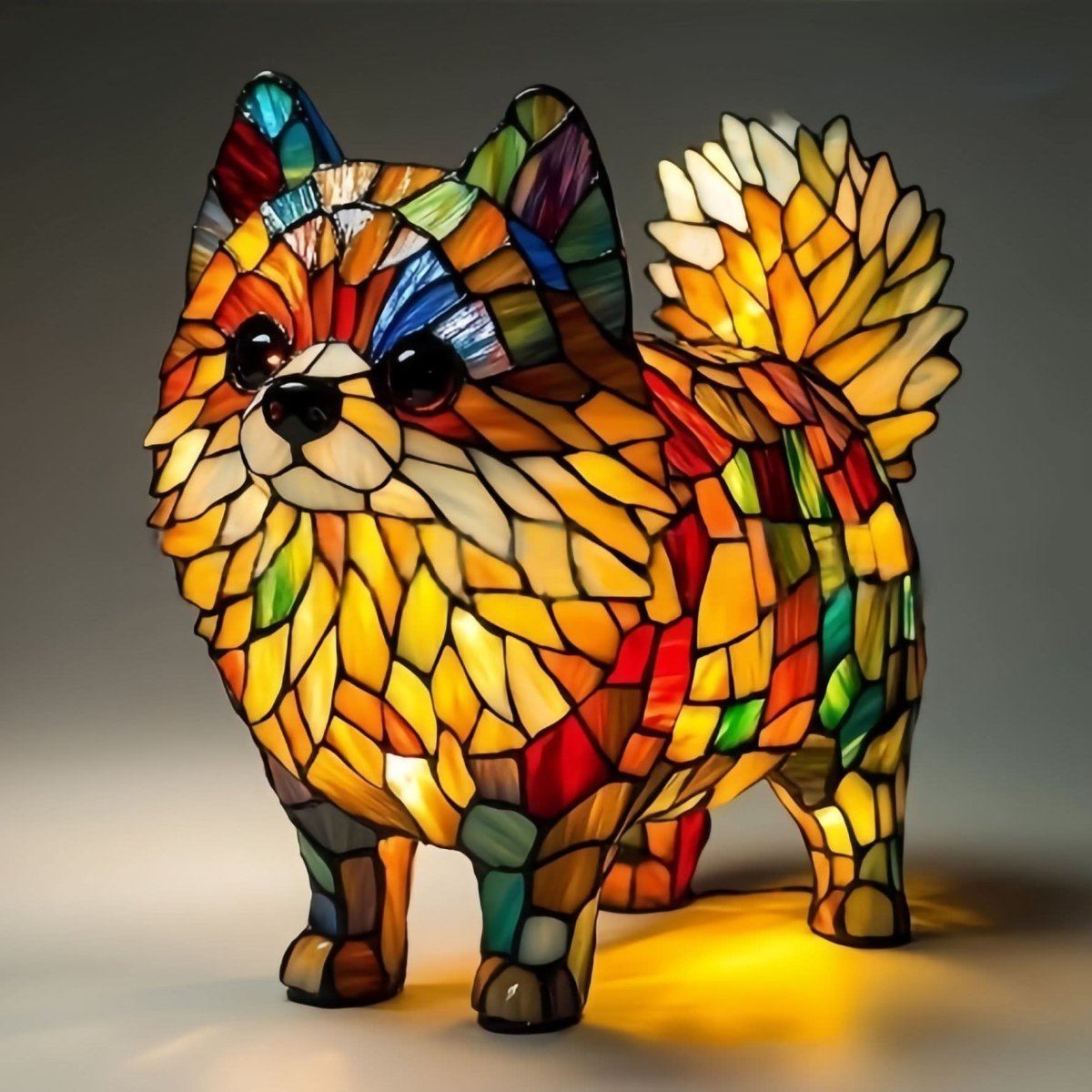 Artistic LED Night Light – Glimmering Dog Breed Figurine