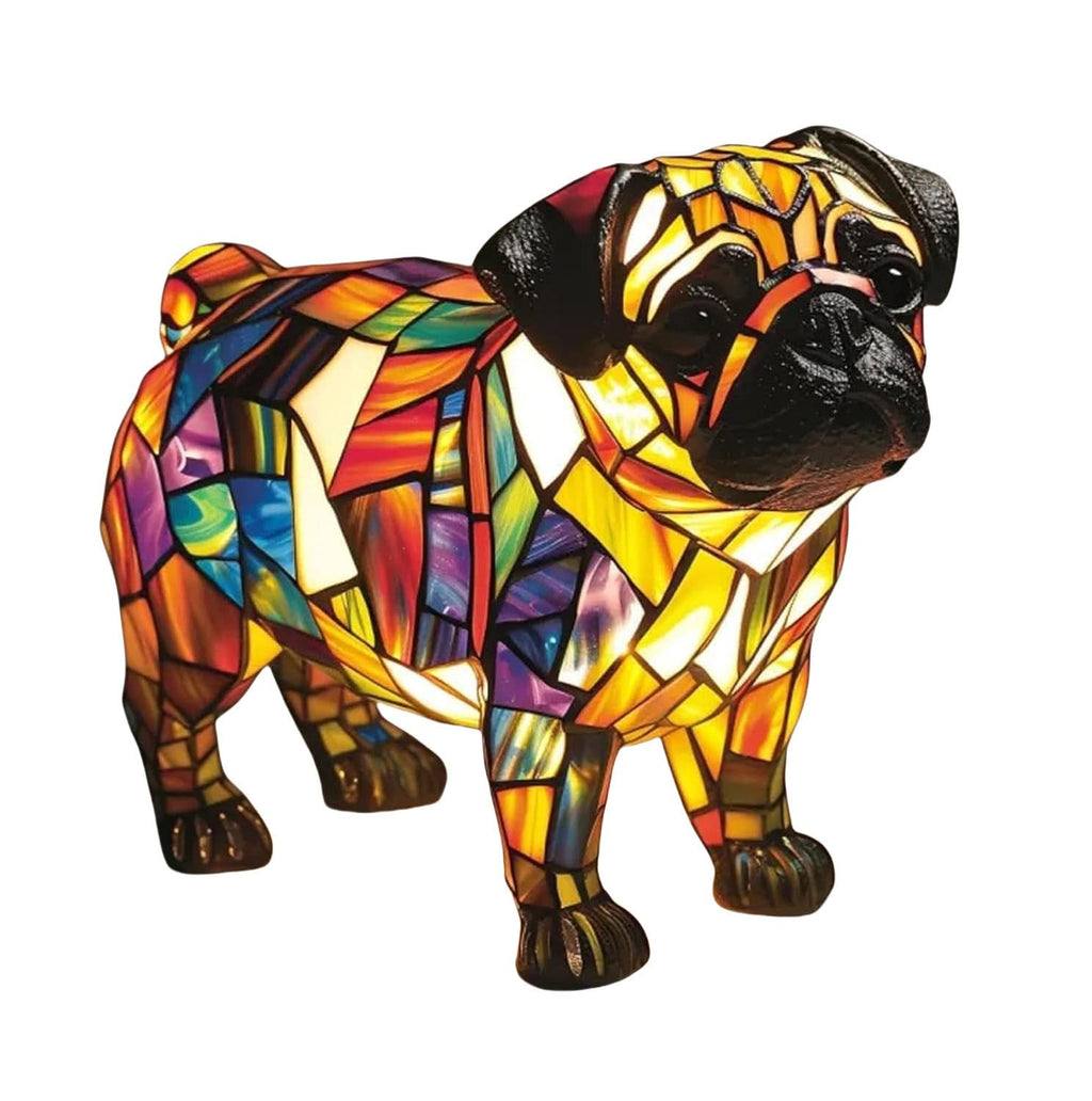 Artistic LED Night Light – Glimmering Dog Breed Figurine
