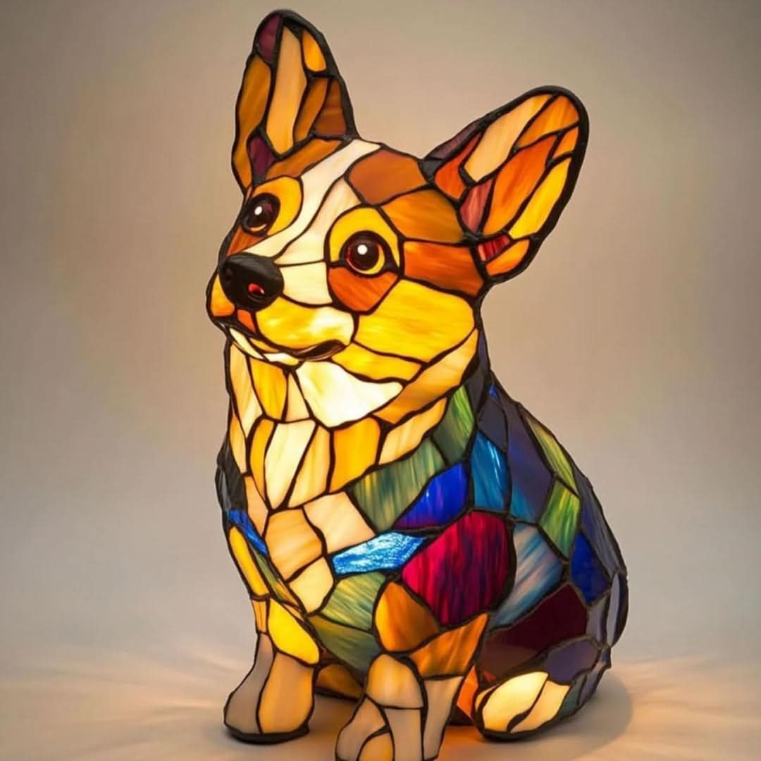 Artistic LED Night Light – Glimmering Dog Breed Figurine