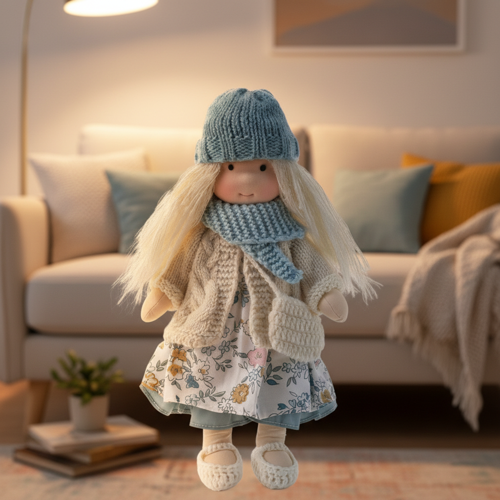 Handcrafted Cotton Doll for Imaginative Play