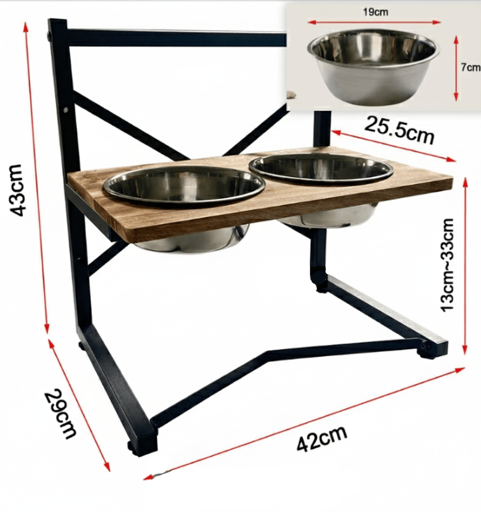Ergonomic Dog Feeding Station with Stainless Steel Bowls