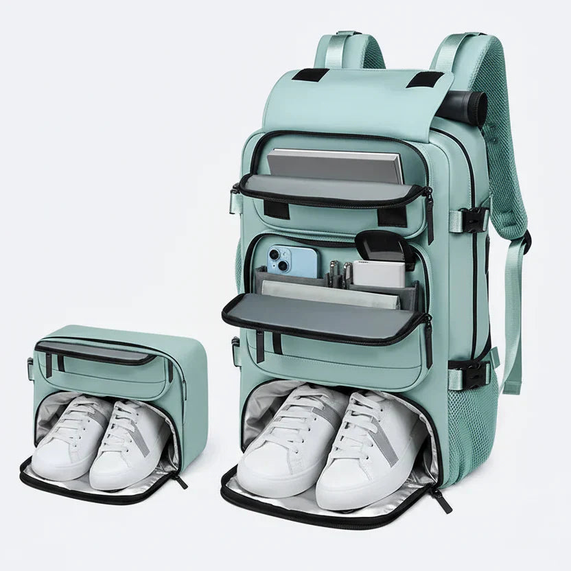 Spacious Waterproof Travel Backpack with USB Charging Port