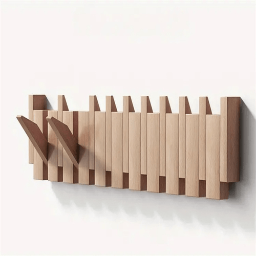 Handcrafted Piano-Style Wall Coat Rack