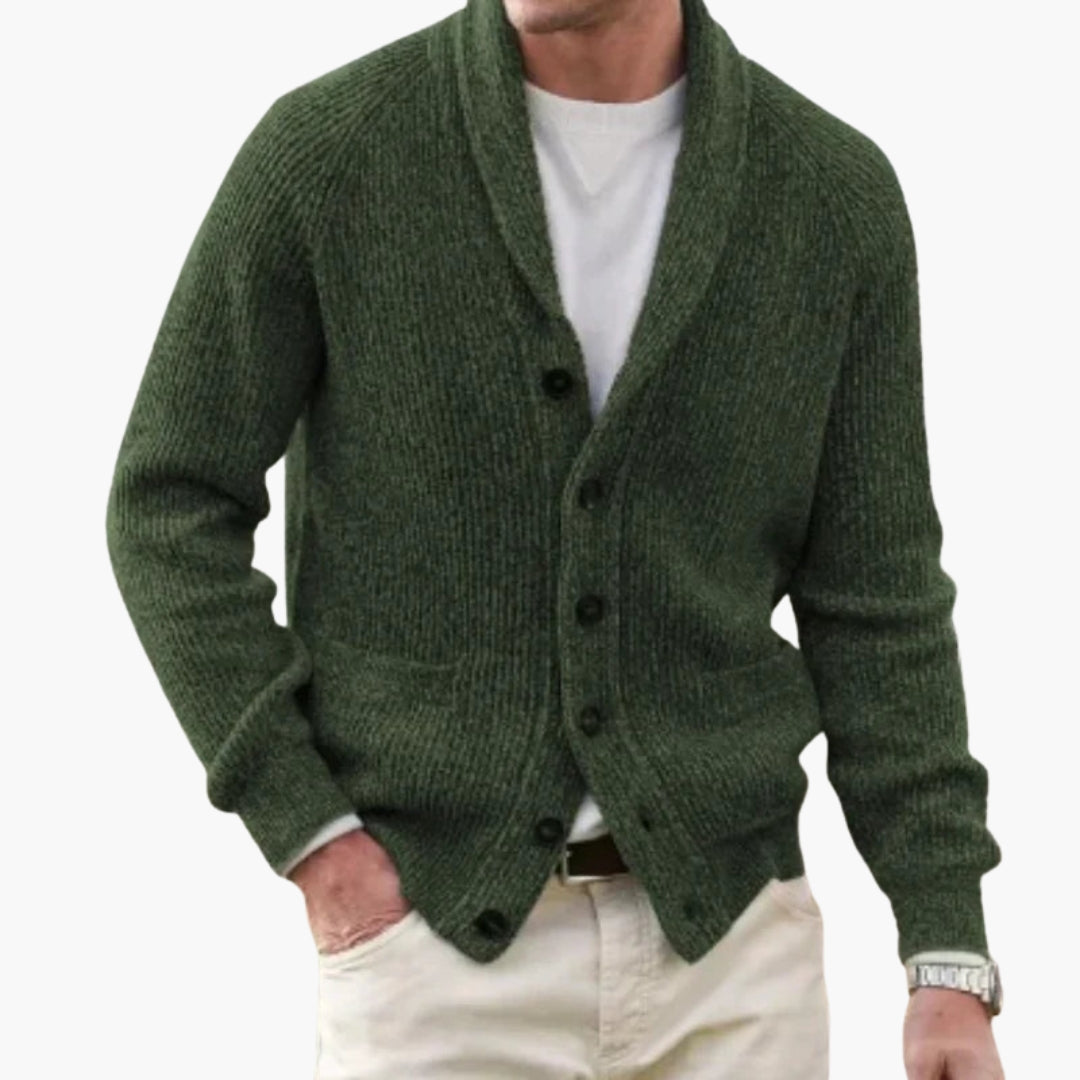 Men's Knit Cardigan | With Shawl Collar