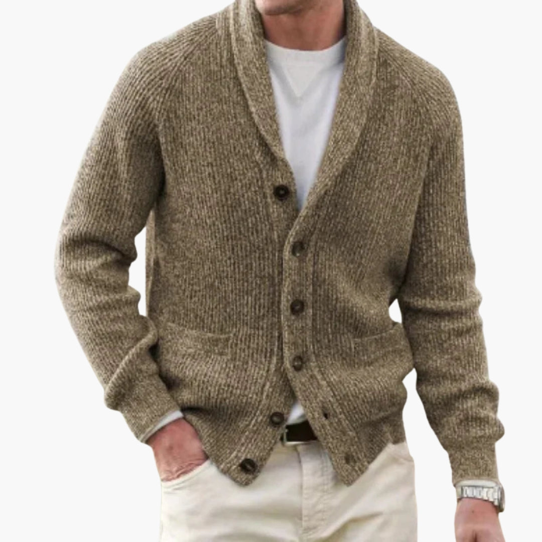 Men's Knit Cardigan | With Shawl Collar