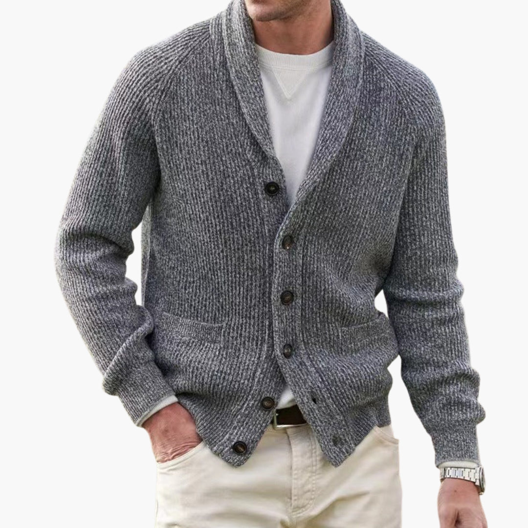 Men's Knit Cardigan | With Shawl Collar