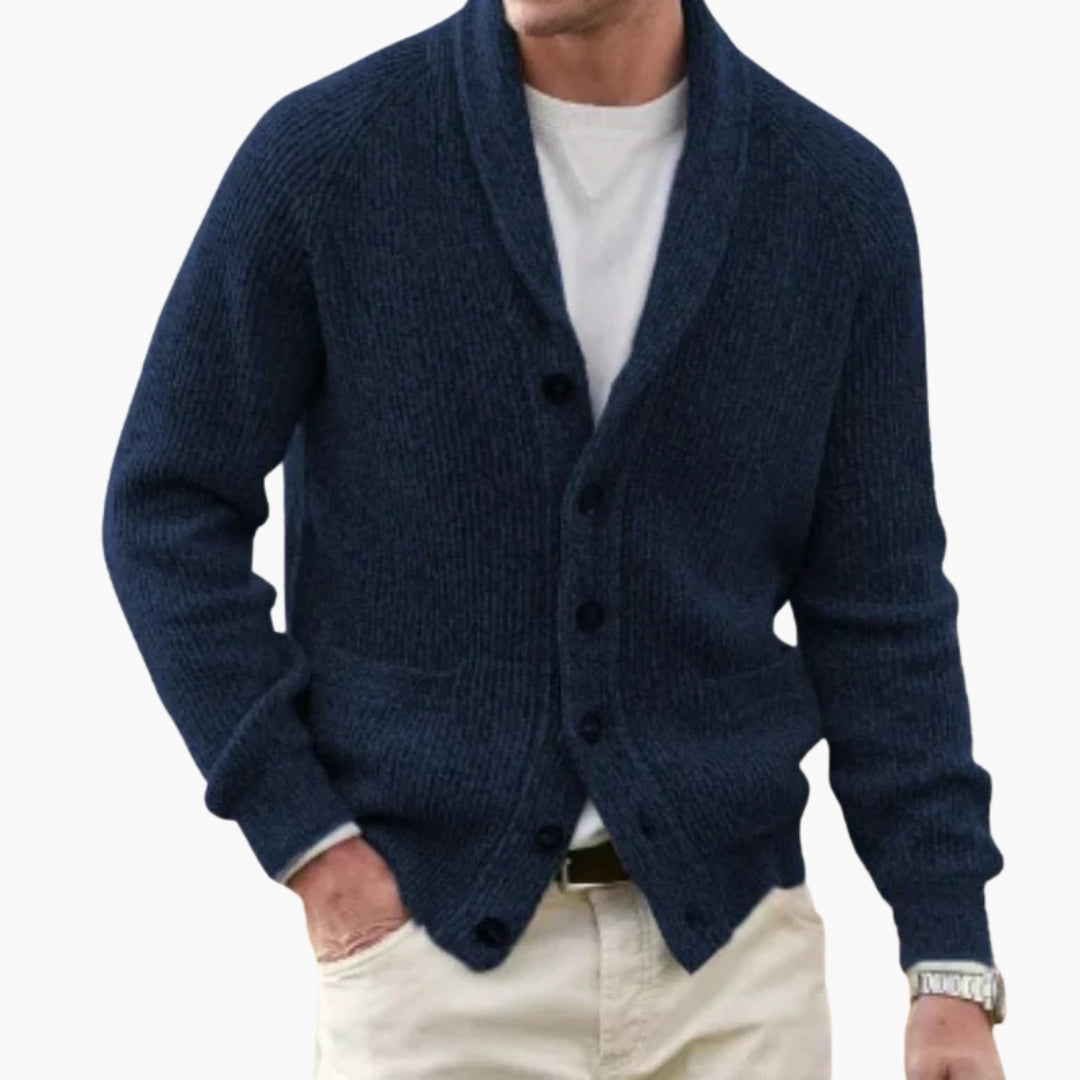 Men's Knit Cardigan | With Shawl Collar