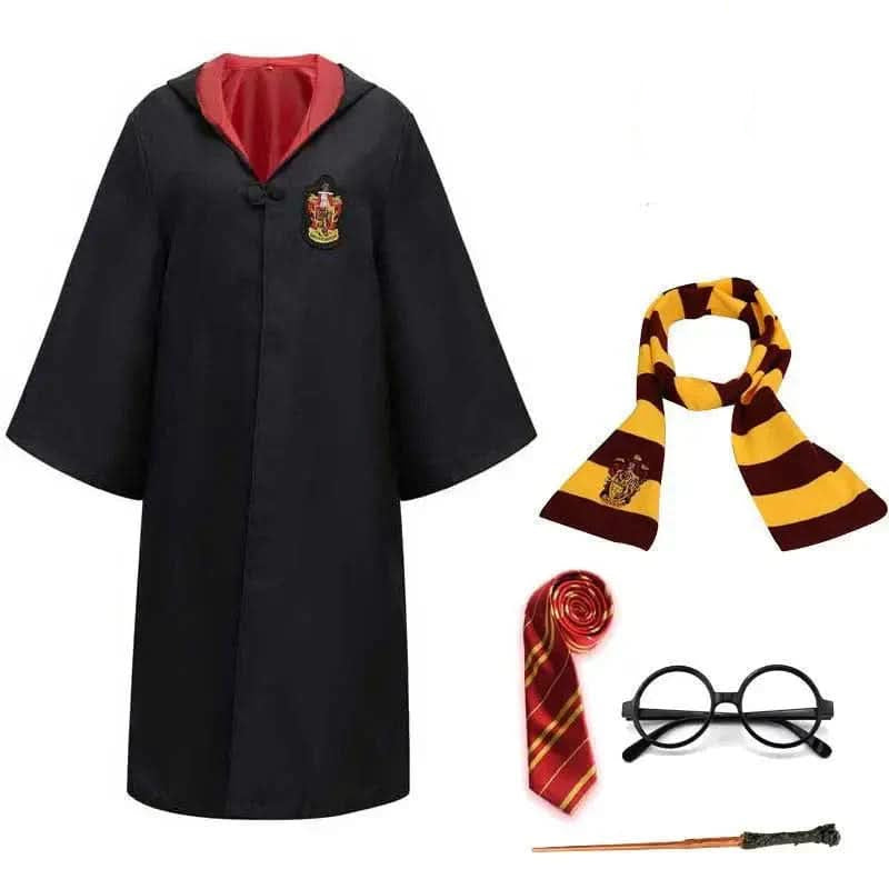 Full Wizard Costume Ensemble with Cloak and Accessories for Kids and Adults