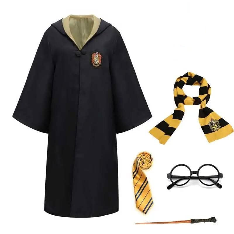 Full Wizard Costume Ensemble with Cloak and Accessories for Kids and Adults