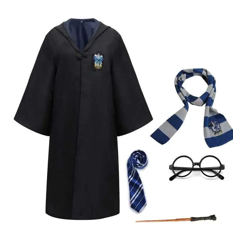 Full Wizard Costume Ensemble with Cloak and Accessories for Kids and Adults