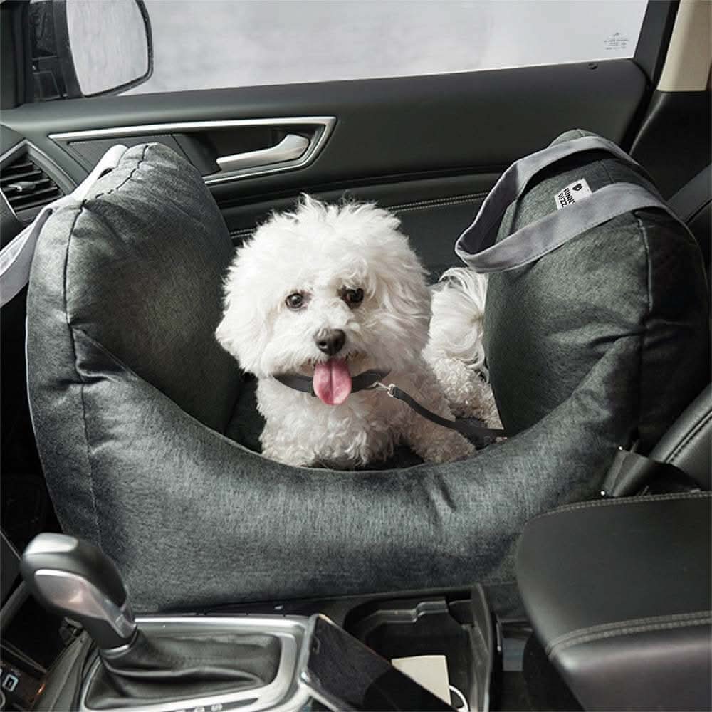 Pet Car Seat Bed with Safety Belt and Non-Slip Base for Comfortable Travel
