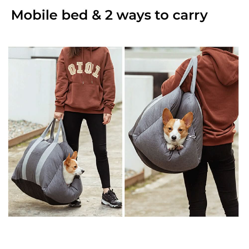 Pet Car Seat Bed with Safety Belt and Non-Slip Base for Comfortable Travel