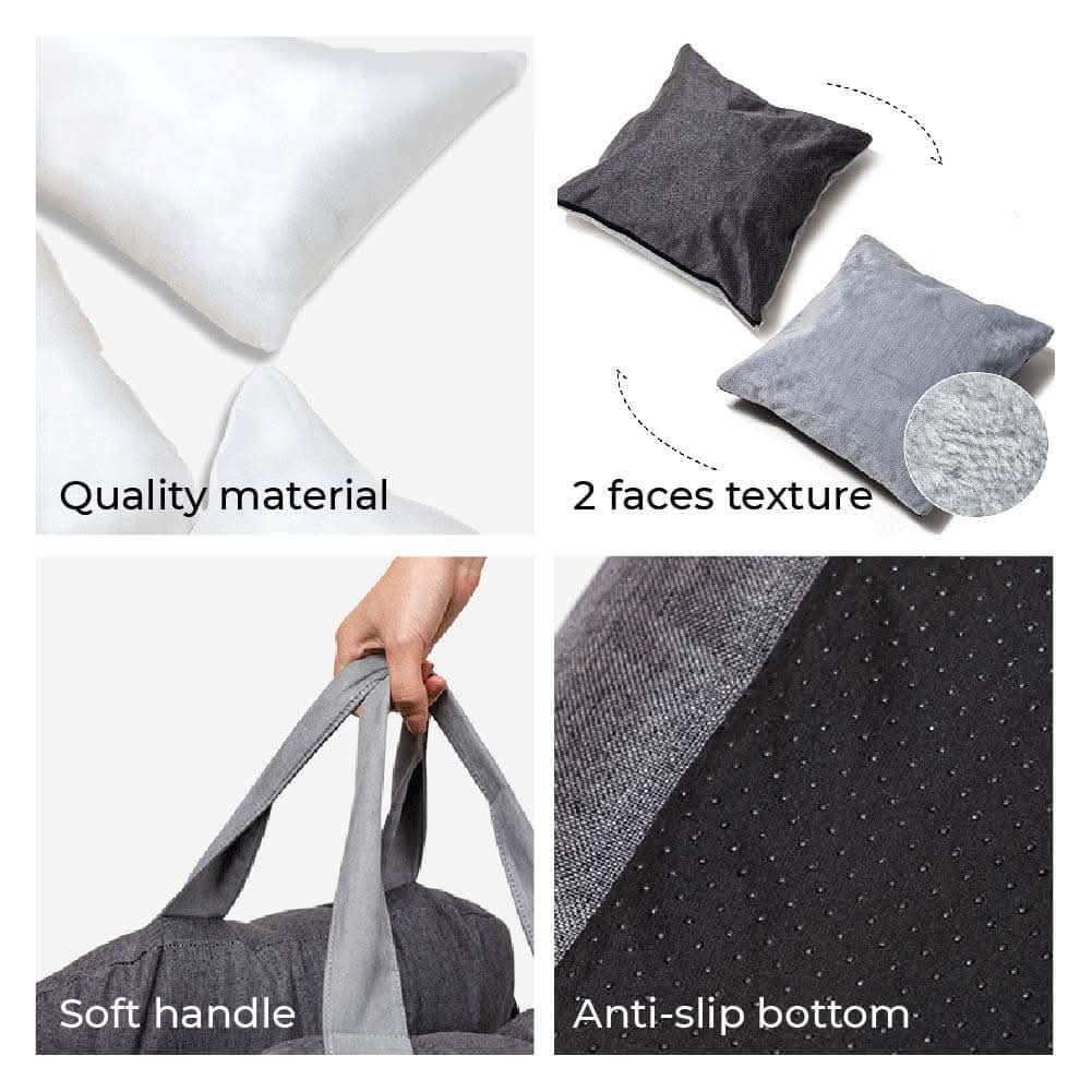 Pet Car Seat Bed with Safety Belt and Non-Slip Base for Comfortable Travel