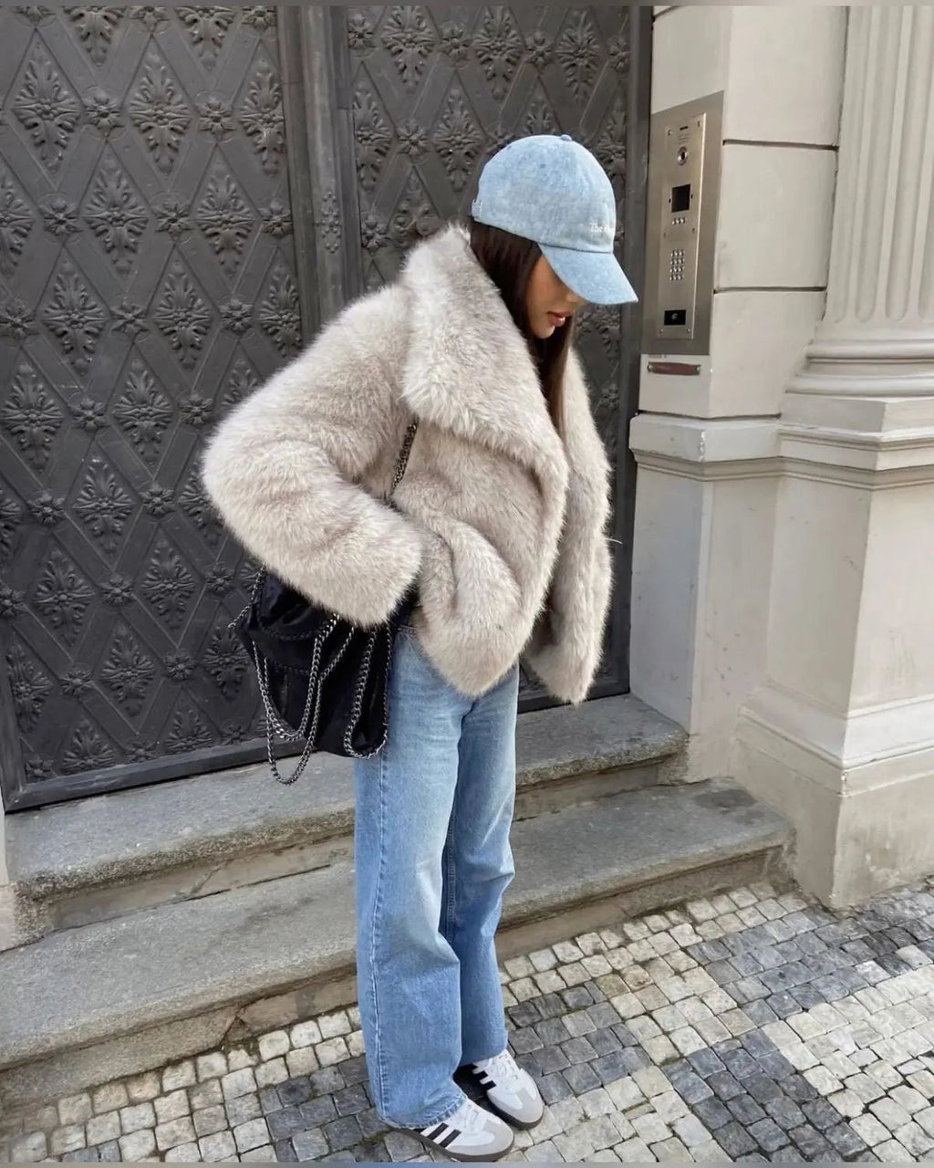 Women's Short Winter Jacket | Faux Fur