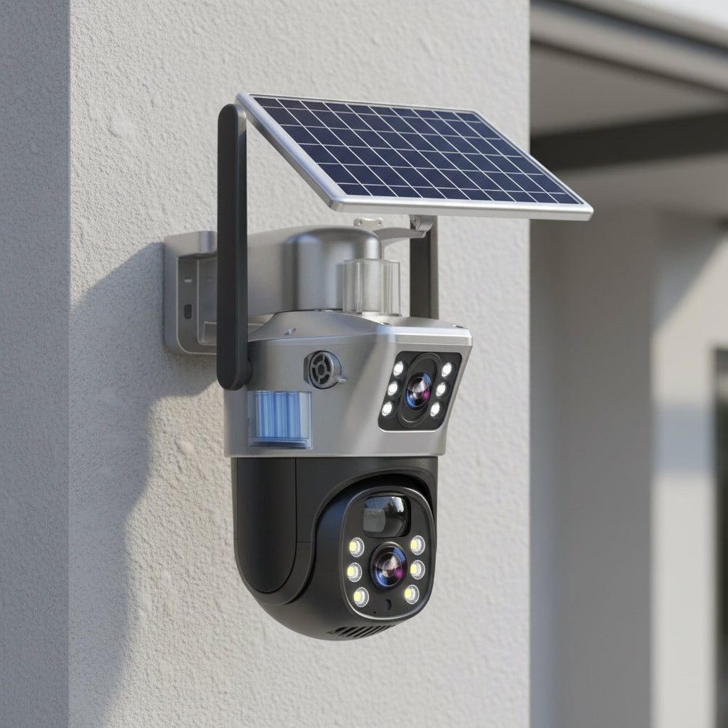 Solar-Powered Wireless 4K Security Camera with 360° Panoramic View