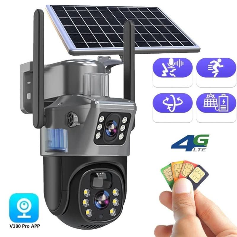 Solar-Powered Wireless 4K Security Camera with 360° Panoramic View