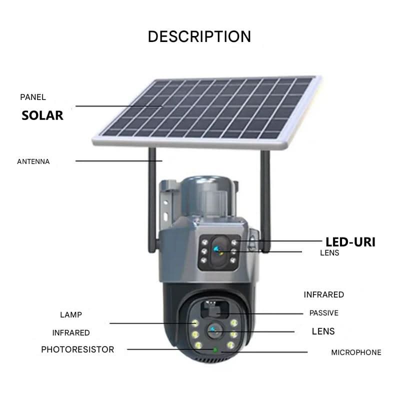Solar-Powered Wireless 4K Security Camera with 360° Panoramic View