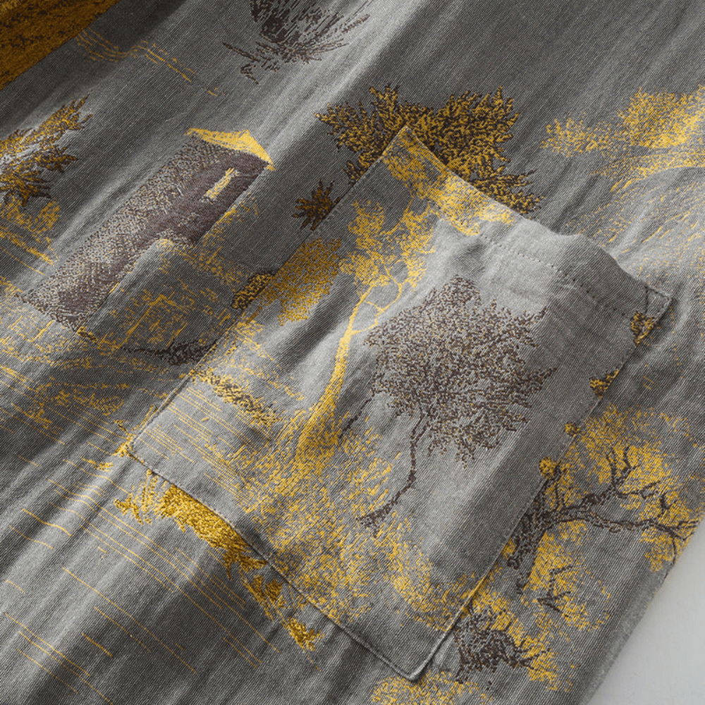 Unisex Vintage Cotton Gauze Bathrobe