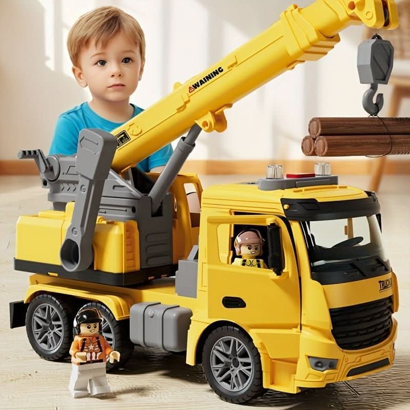 Light & Sound Crane Truck Toy for Imaginative Construction Play