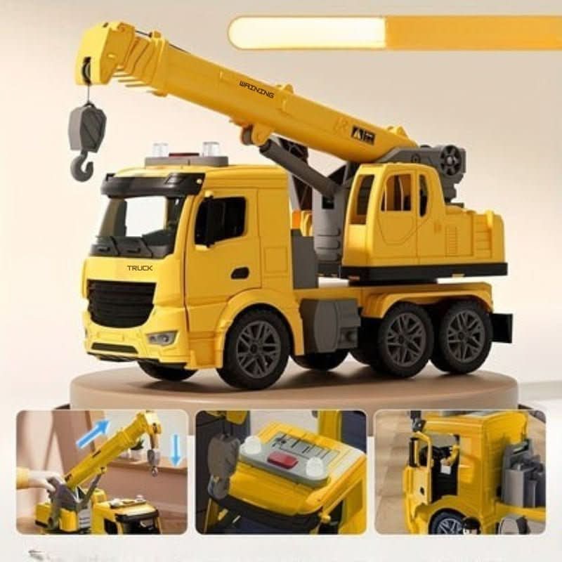 Light & Sound Crane Truck Toy for Imaginative Construction Play