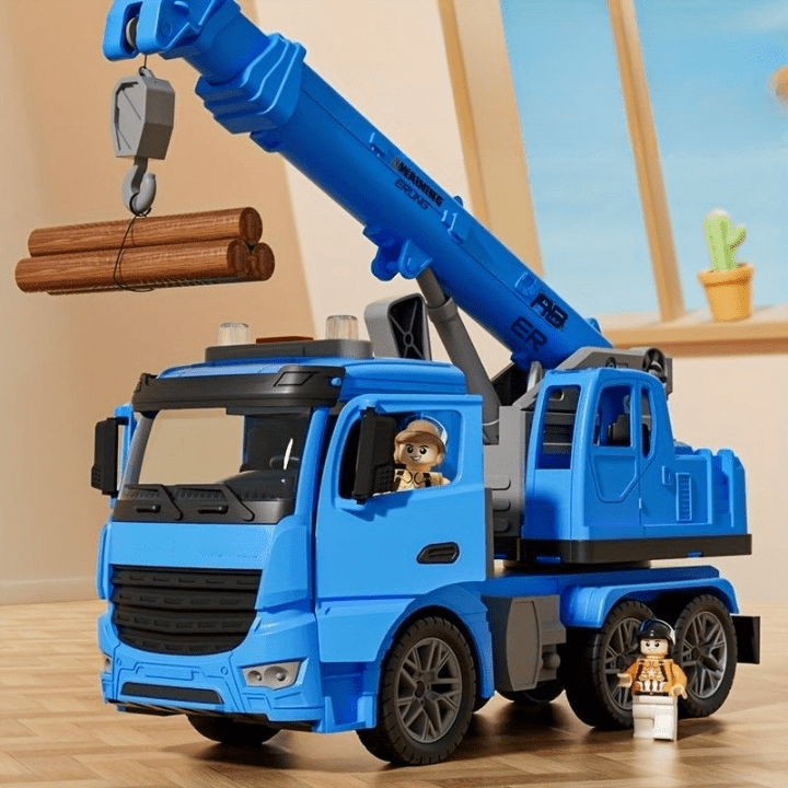 Light & Sound Crane Truck Toy for Imaginative Construction Play
