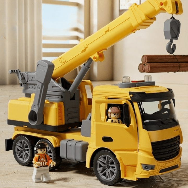 Light & Sound Crane Truck Toy for Imaginative Construction Play