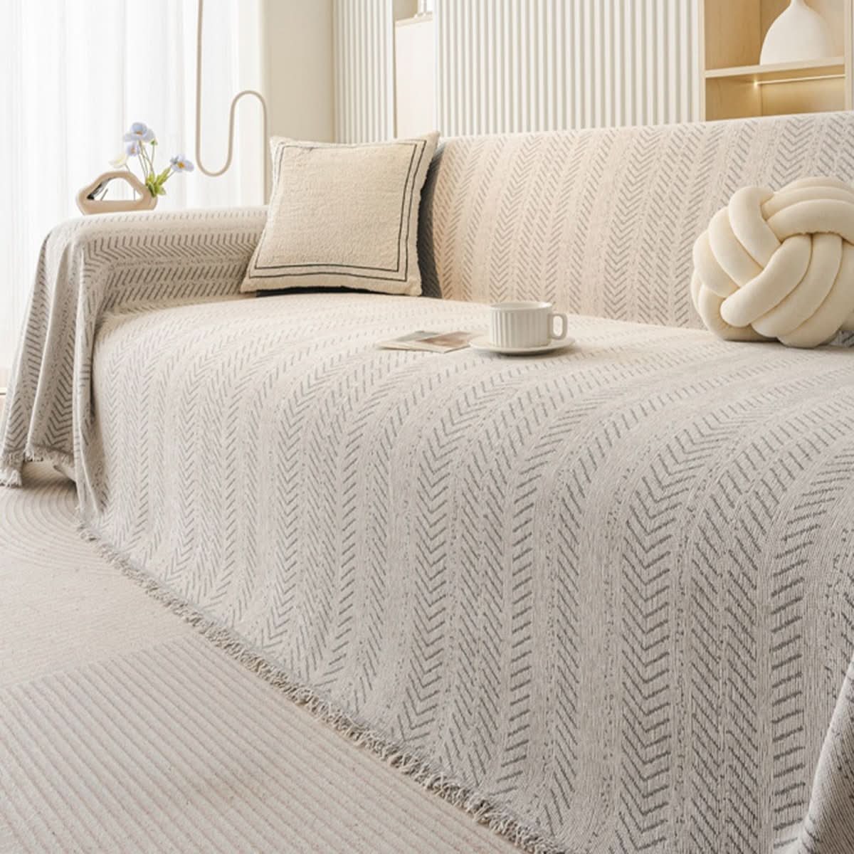 Durable, Washable Chenille Sofa Cover with Scratch Resistance
