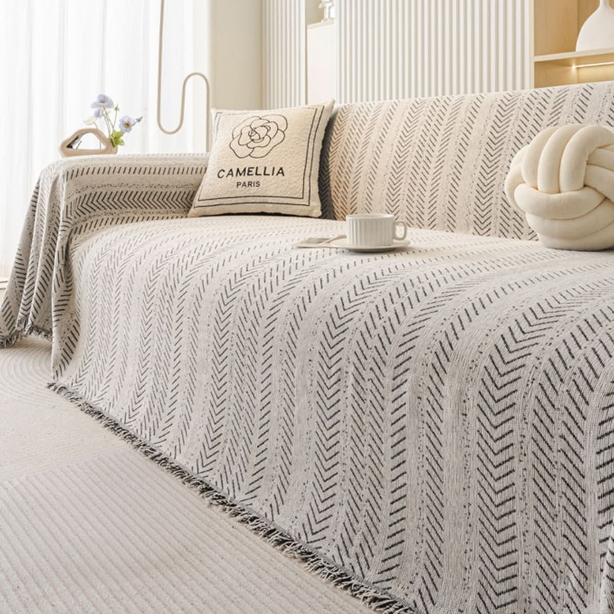 Durable, Washable Chenille Sofa Cover with Scratch Resistance