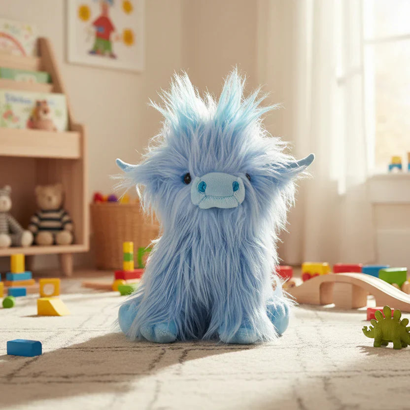 Soft Plush Highland Cow – Cute Cuddle Toy for Friends